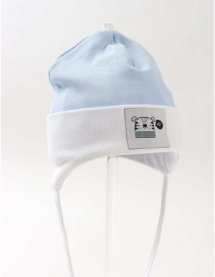 Caciulita copii, hey ursulet, blue-alb picture - 2