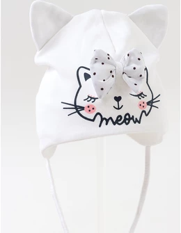 Caciulita copii, Meow, alb