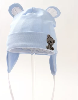Caciulita copii, ursulet cu urechiuse, blue