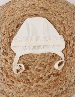 Caciulita stil TICHIE cu Broderie, ecru