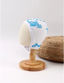 Caciulita stil tichie imprimeuri alb-albastru