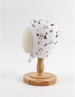 Caciulita stil TICHIE imprimeuri Cute Animal, maro