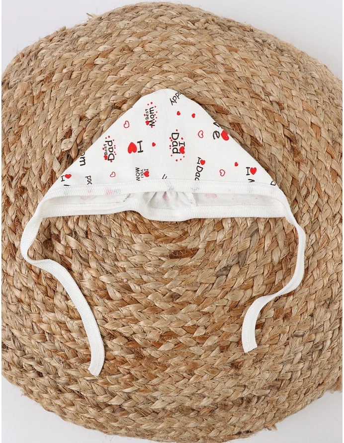 Caciulita stil tichie, Love Mom Dad, cu rosu picture - 3