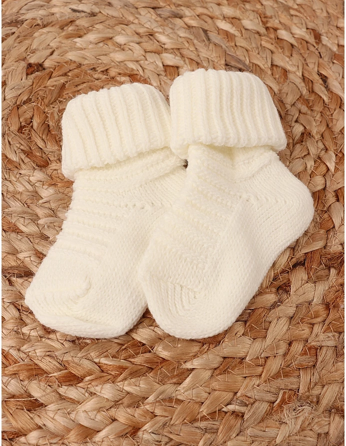 Ciorapel gros acrilic Bebe, alb picture - 3