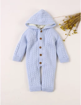 Combinezon Crosetat Winter Sky imblanit bleu