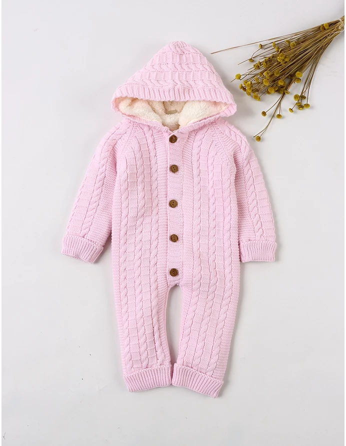 Combinezon Crosetat Winter Sky imblanit roz picture - 6