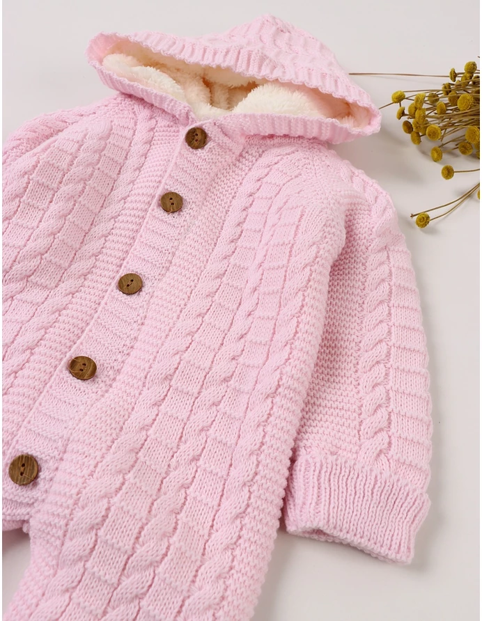 Combinezon Crosetat Winter Sky imblanit roz picture - 8