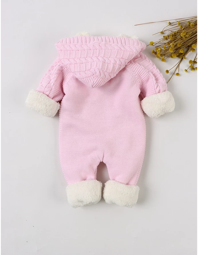 Combinezon Crosetat Winter Sky imblanit roz picture - 10