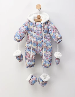 Combinezon Floricele, model albastru