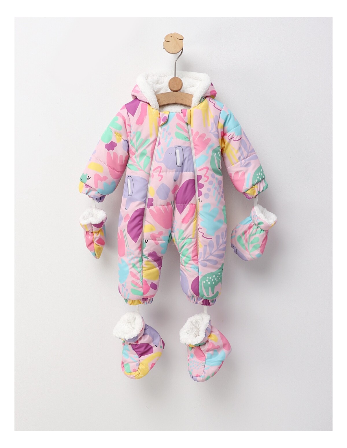 Combinezon Jungle Animals, cu roz