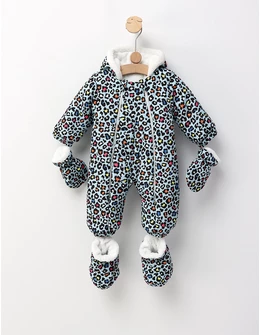 Combinezon Leopard, albastru-multicolor