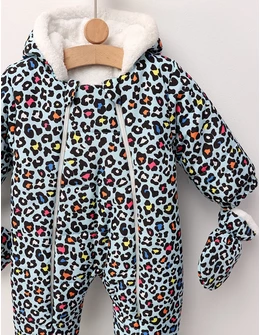 Combinezon Leopard, albastru-multicolor