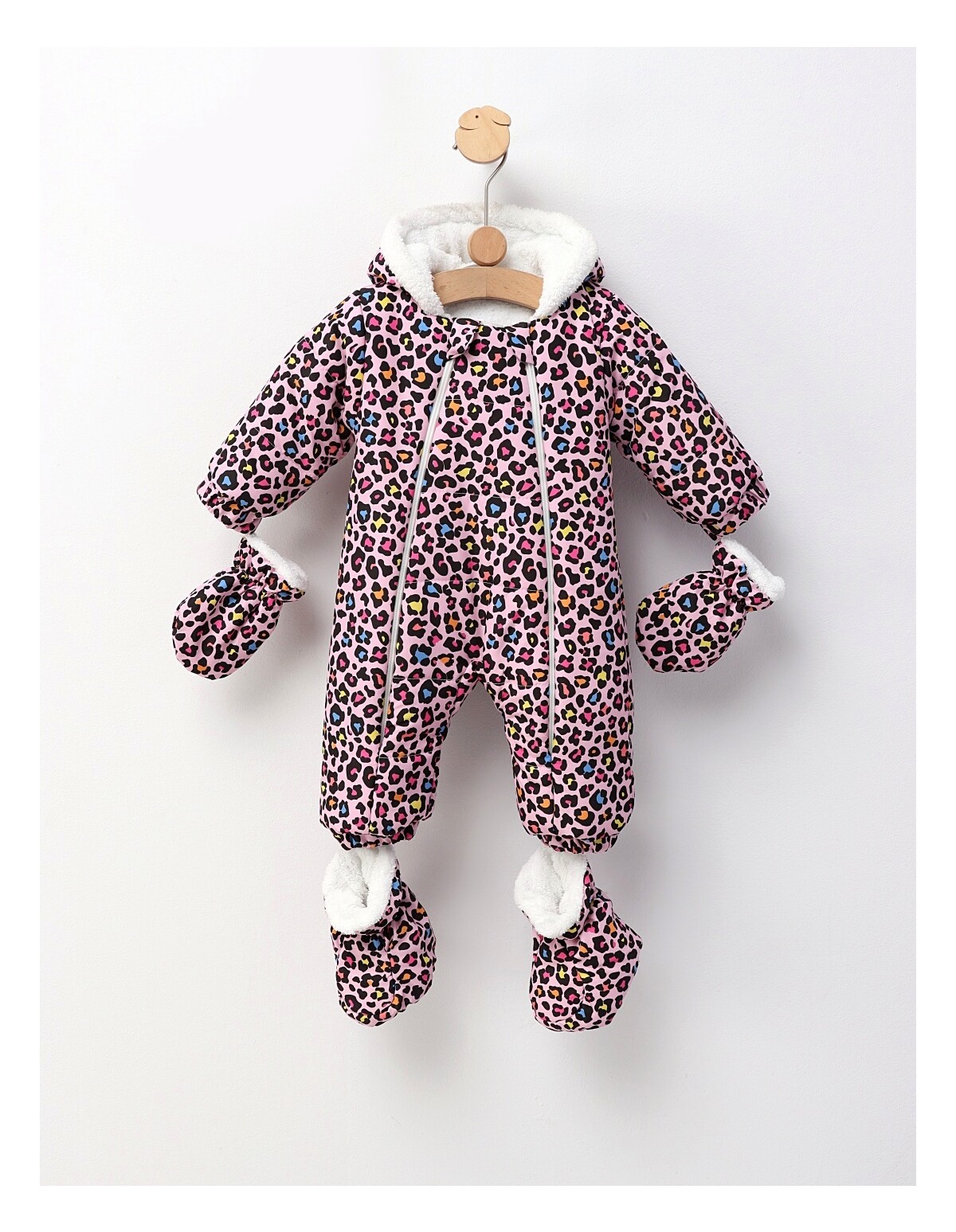 Combinezon Leopard, roz-multicolor
