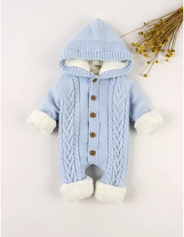 Combinezon tricotat imblanit Canario bleu