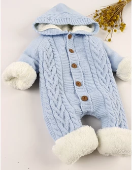 Combinezon tricotat imblanit Canario bleu
