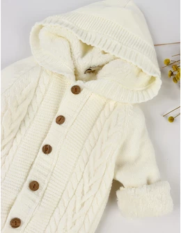 Combinezon tricotat imblanit Canario ecru