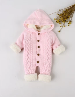 Combinezon tricotat imblanit Canario roz
