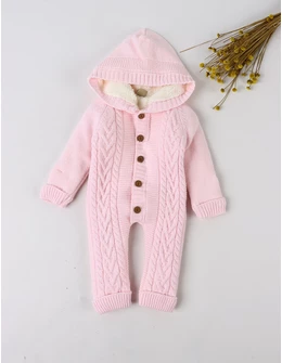 Combinezon tricotat imblanit Canario roz