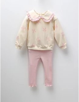 Compleu 2 piese fetite fundite love corai