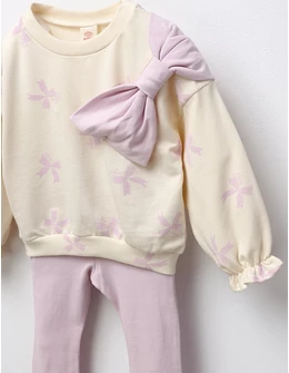 Compleu 2 piese fundta pe umar, mov