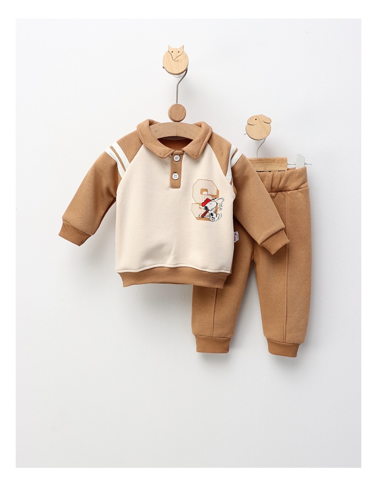 Compleu Baseball Snoopy, cu bej
