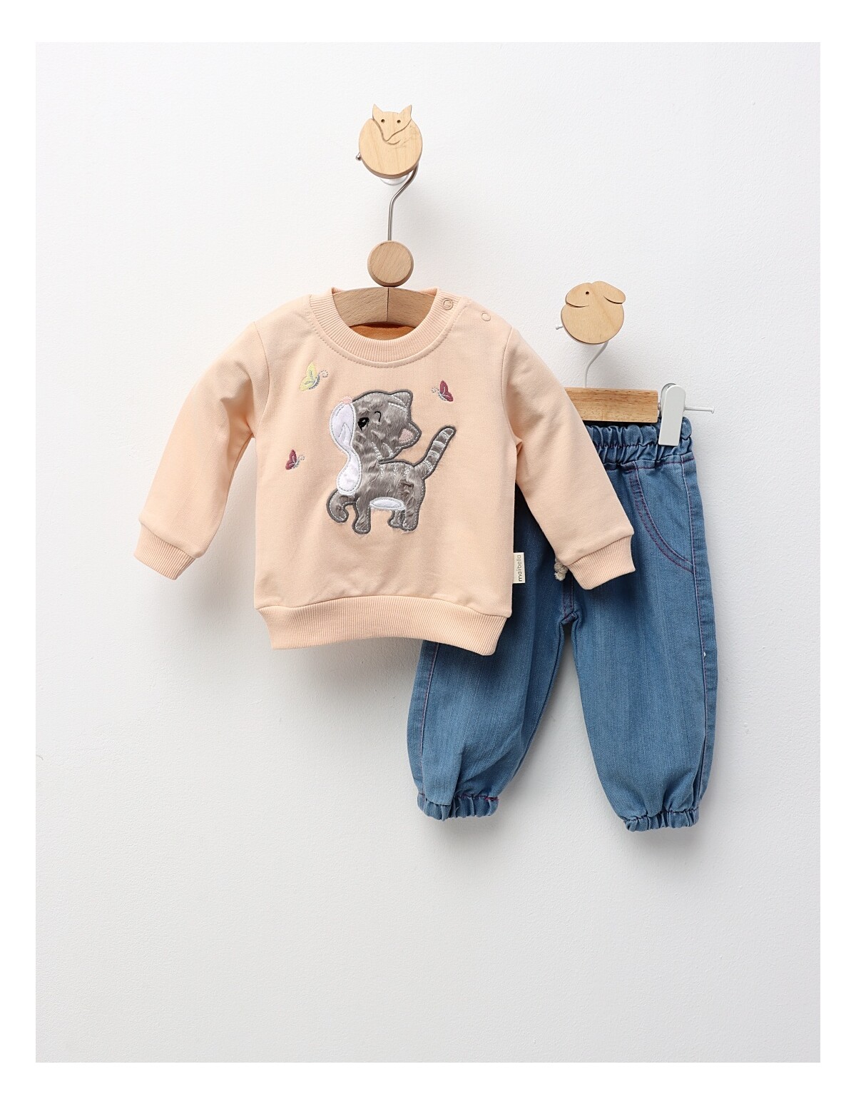 Compleu Cat and Butterfly, bej