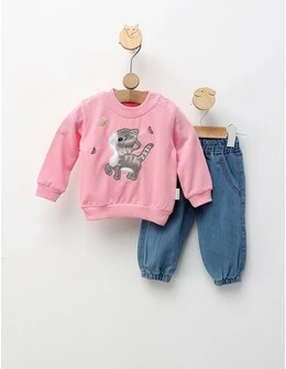 Compleu Cat and Butterfly, roz