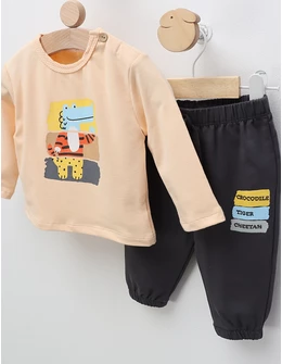 Compleu Crocodile, crem-gri