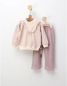 Compleu cu broderie Mada, model cu mov