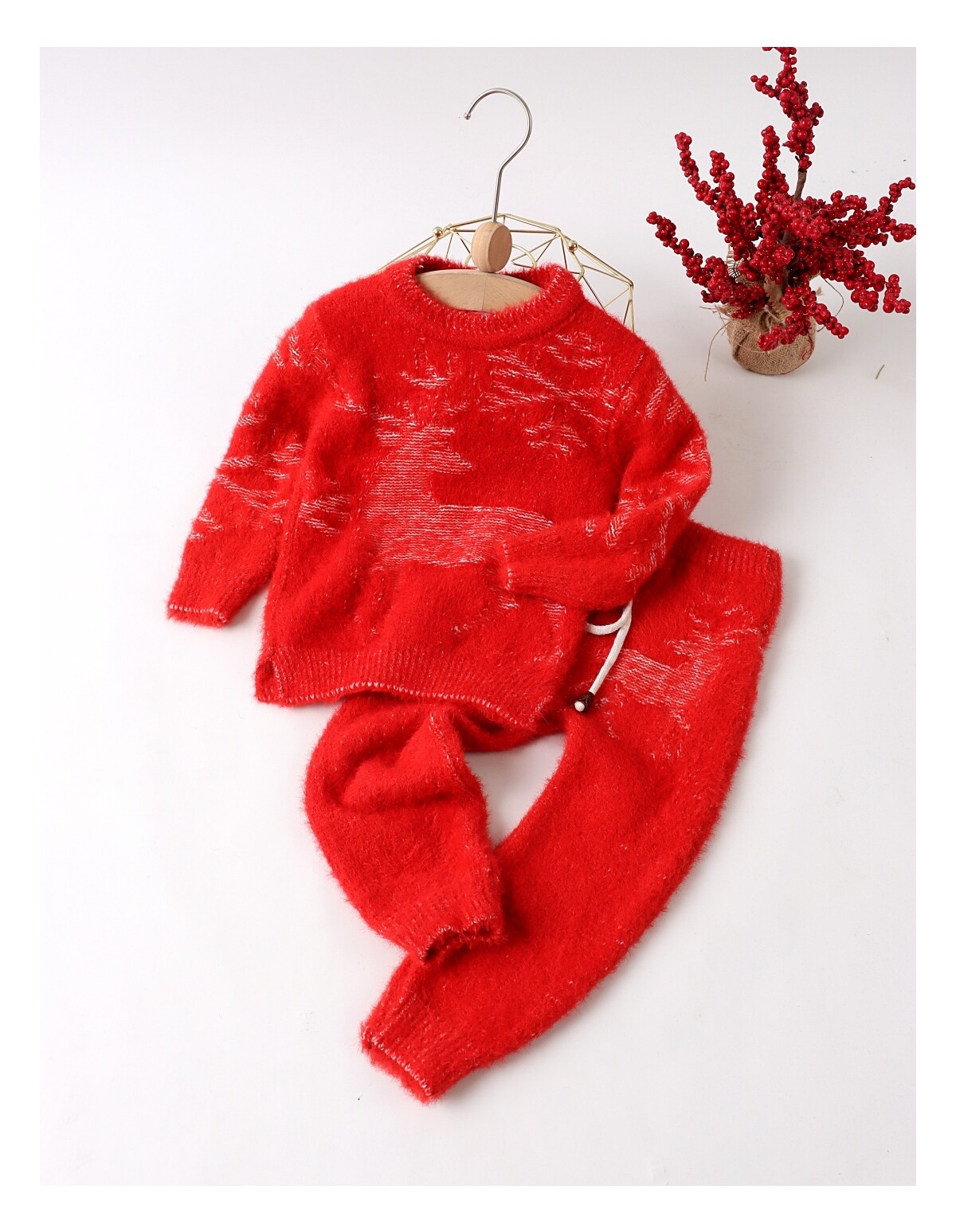 Compleu cu lana, Craciun, rosu