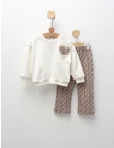 Compleu cu print leopard Sophia, alb-corai picture - 1