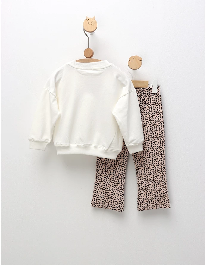 Compleu cu print leopard Sophia, alb-corai picture - 4