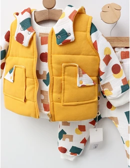 Compleu cu vesta, Geometric Figs, cu galben