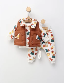 Compleu cu vesta, Geometric Figs, cu maro