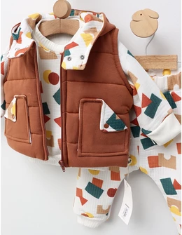 Compleu cu vesta, Geometric Figs, cu maro