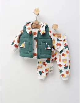 Compleu cu vesta, Geometric Figs, cu verde