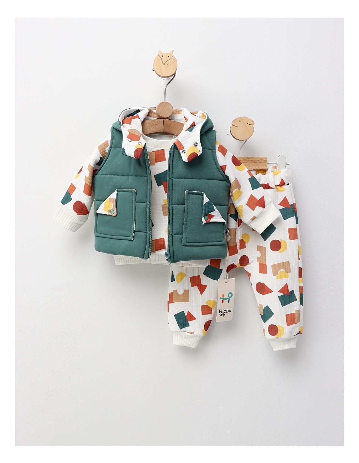 Compleu cu vesta, Geometric Figs, cu verde