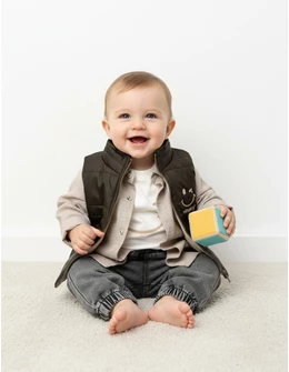 Compleu cu vesta Happy Hour, verde-inchis