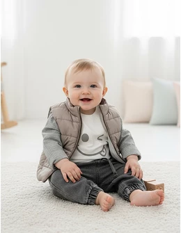 Compleu cu vesta Happy Hour, verde-pal