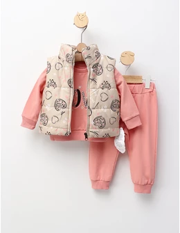 Compleu cu vesta Love and Flowers, corai