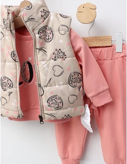 Compleu cu vesta Love and Flowers, corai