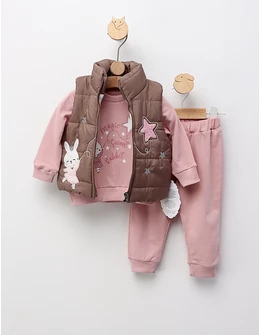 Compleu cu vesta Magic Sweet Rabbit, bej