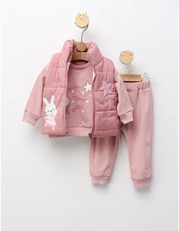 Compleu cu vesta Magic Sweet Rabbit, roz