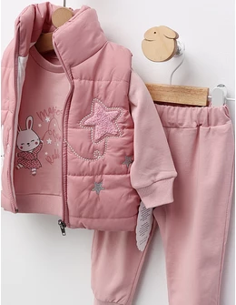 Compleu cu vesta Magic Sweet Rabbit, roz