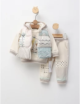 Compleu cu vesta PREMIUM, The Bear, crem