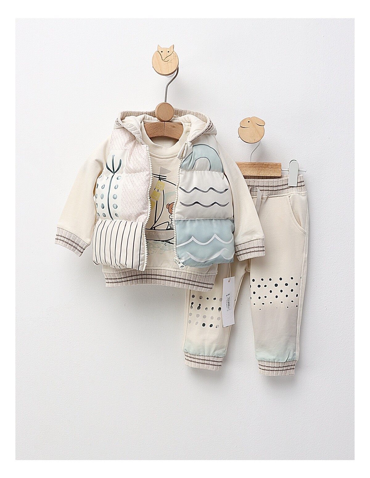 Compleu cu vesta PREMIUM, The Bear, crem