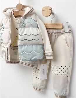 Compleu cu vesta PREMIUM, The Bear, crem