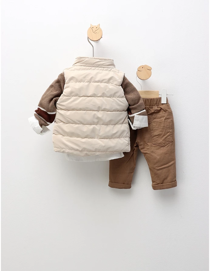 Compleu cu vesta premium Tony, crem-maro picture - 5