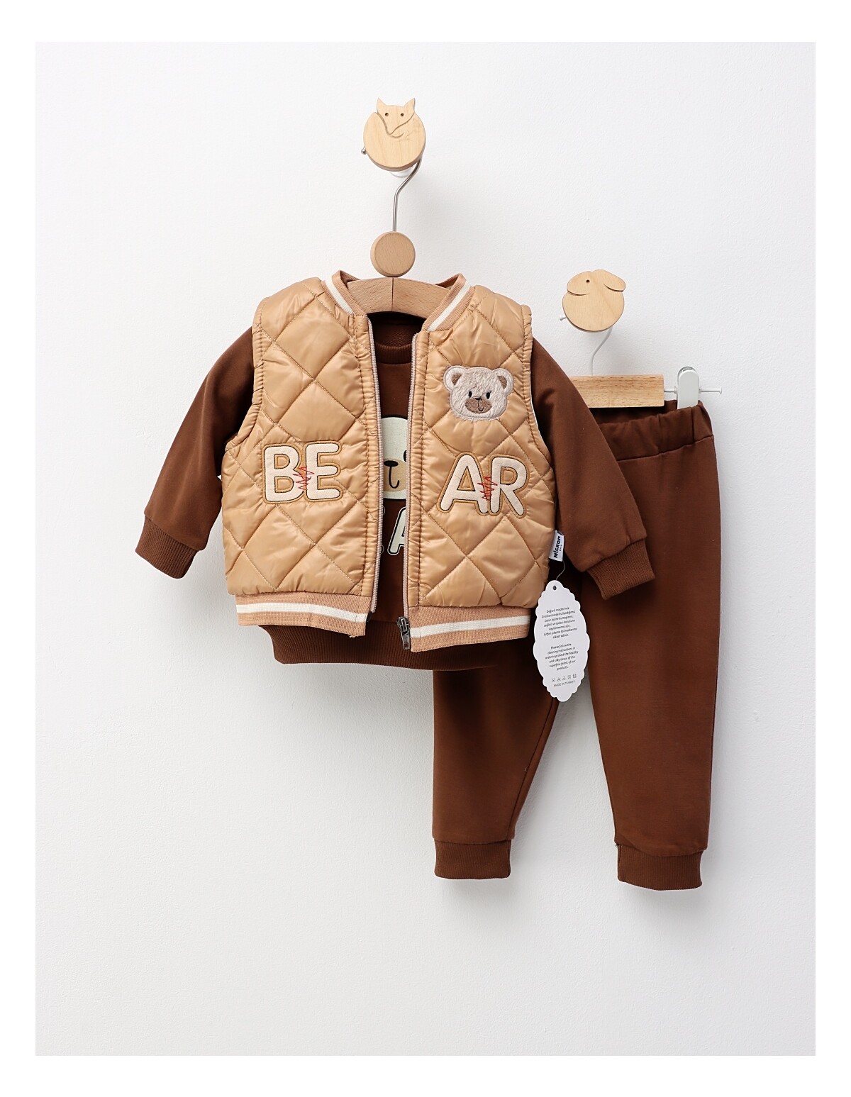 Compleu cu vesta Puffy Bear, maro
