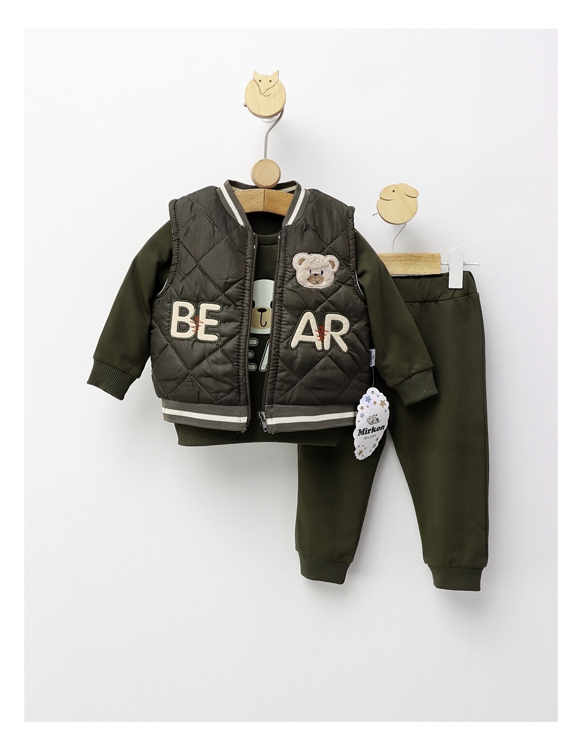 Compleu cu vesta Puffy Bear, verde